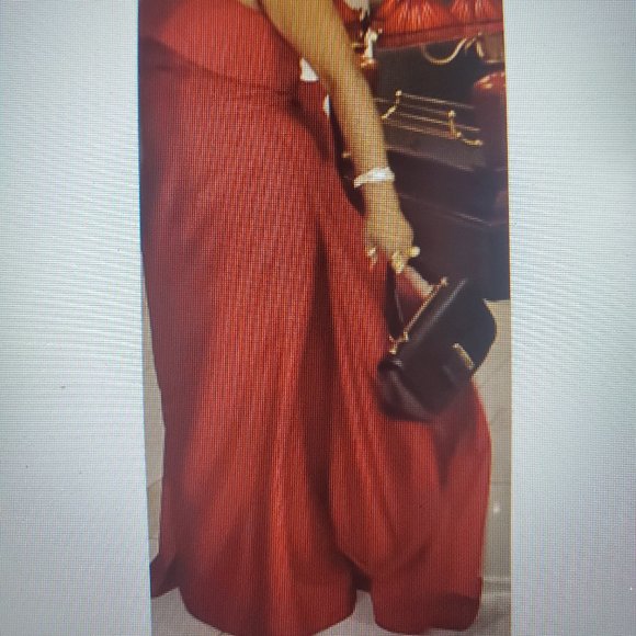 Taffeta Mermaid Evening Dress w/ Overskirt Strapless Long mermaid Dubai Gown - Picture 6 of 11